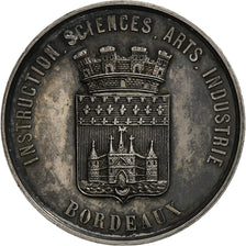 Francja, medal, Société Philomathique, Exposition, Bordeaux, 1865, Srebro