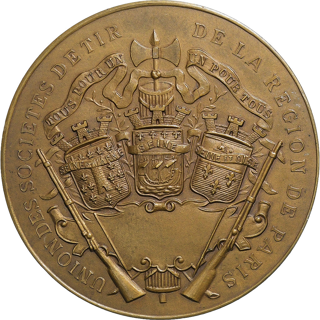 France, Medal, Sociétés de Tir de Paris, Bronze, PARIS, AU(55-58)
