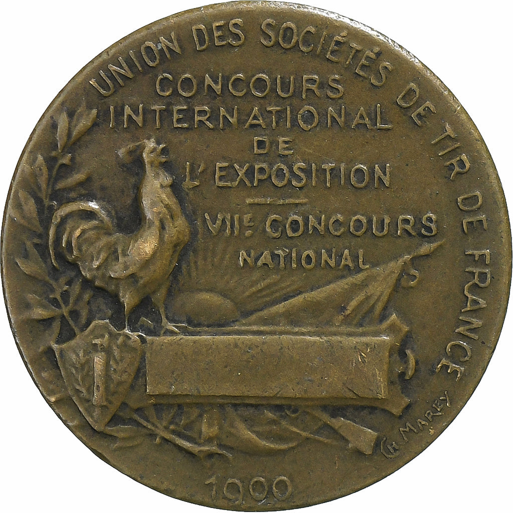 França, Token, Ligue des Patriotes, 1882, Bronze, Mercié, AU(50-53)