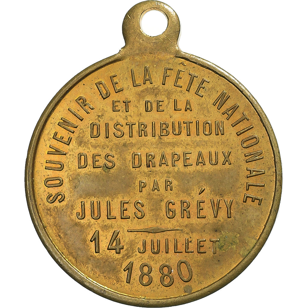 France, Medal, Fête Nationale, Distribution des Drapeaux par Jules Grévy