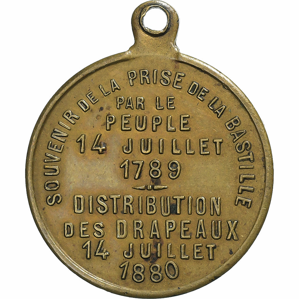 França, medalha, Fête Nationale, Distribution des Drapeaux par Jules Grévy