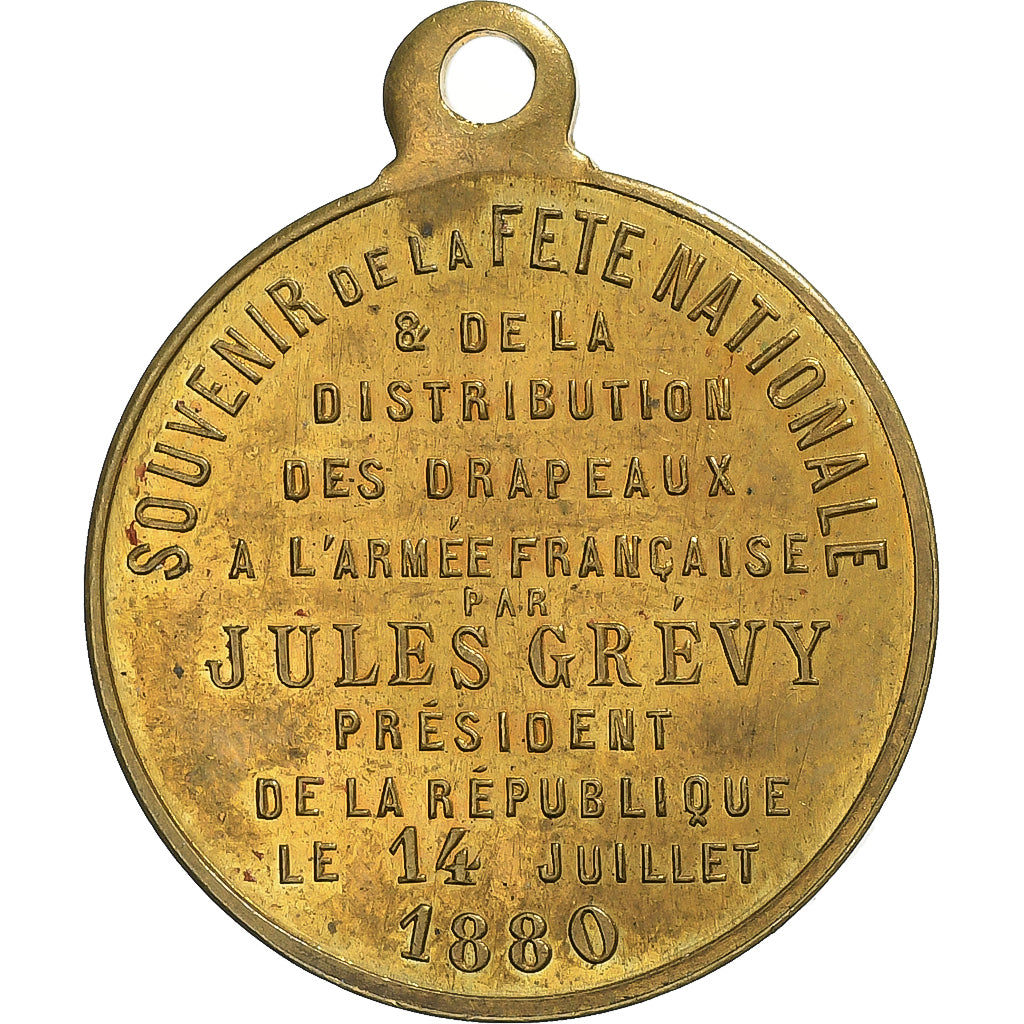 França, medalha, Fête Nationale, Distribution des Drapeaux par Jules Grévy