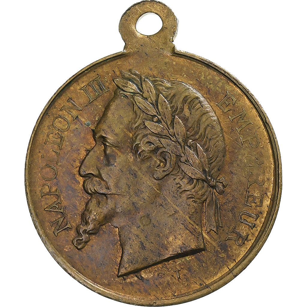 Francia, medalla, Napoléon III, Exposition universelle de Paris, 1867, Latón