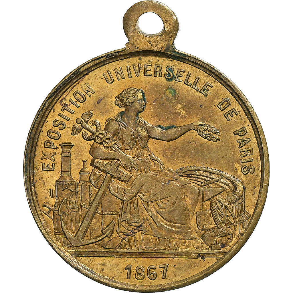 Francia, medalla, Napoléon III, Exposition universelle de Paris, 1867, Latón