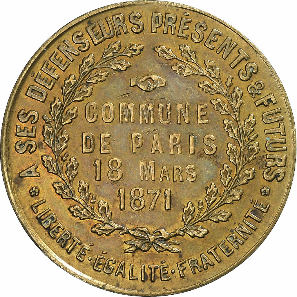 Francia, medalla, Paris Commune, 1871, Latón, EBC