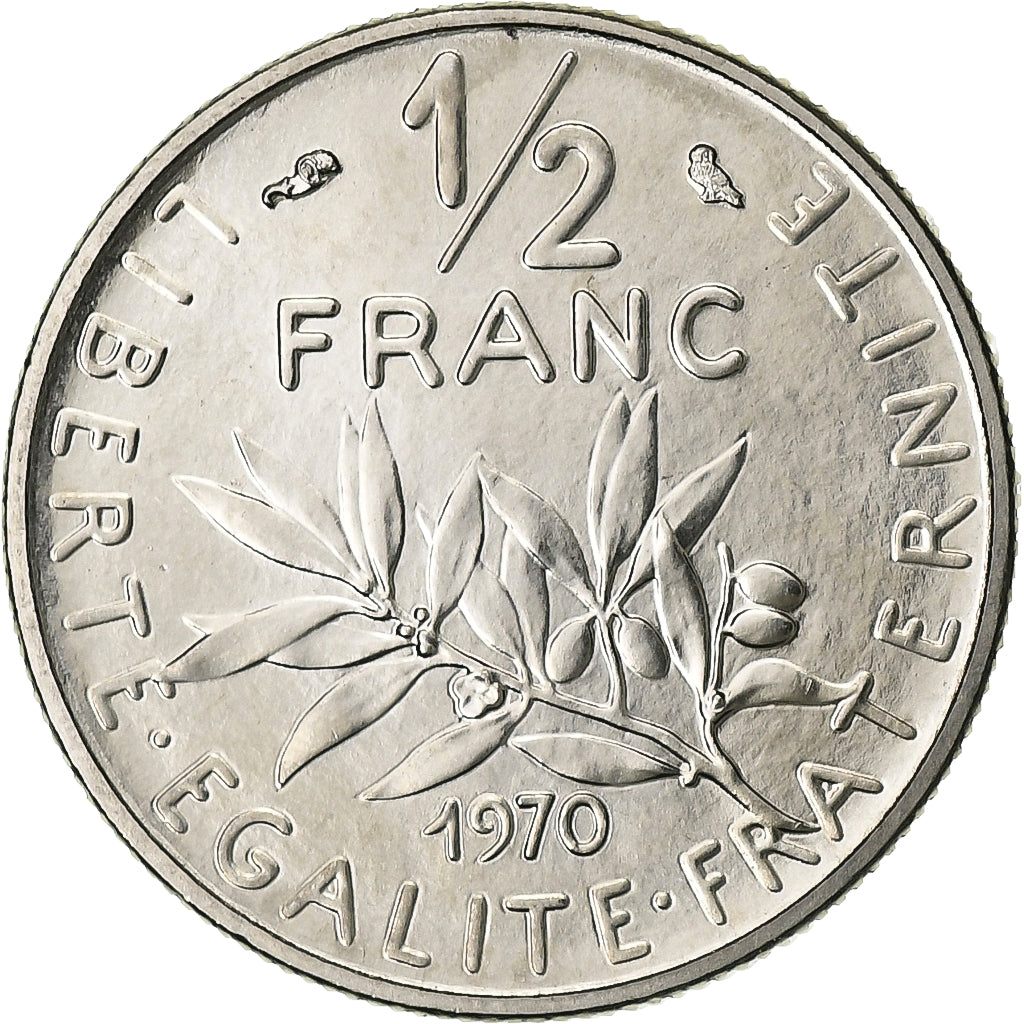 Frankreich, 1/2 Franc, Semeuse, 1970, Paris, Nickel, STGL, Gadoury:429, KM:931.1