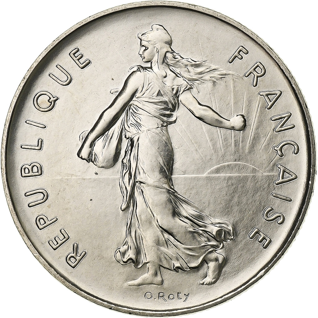 Francja, 5 Francs, Semeuse, 1987, Paris, Nikiel powlekany miedzią i niklem