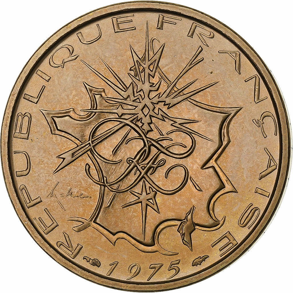 Frankreich, 10 Francs, Mathieu, 1975, Paris, Tranche B, Nickel-brass, STGL