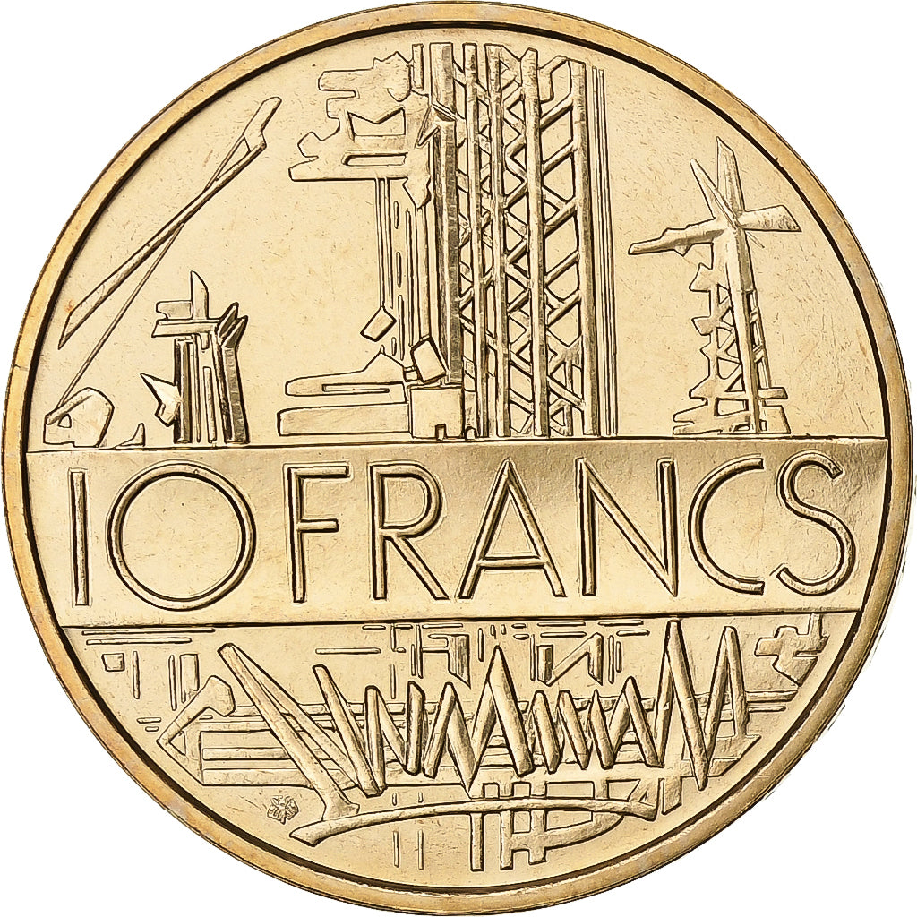 France, 10 Francs, Mathieu, 1977, Paris, Tranche A, Nickel-brass, MS(65-70)