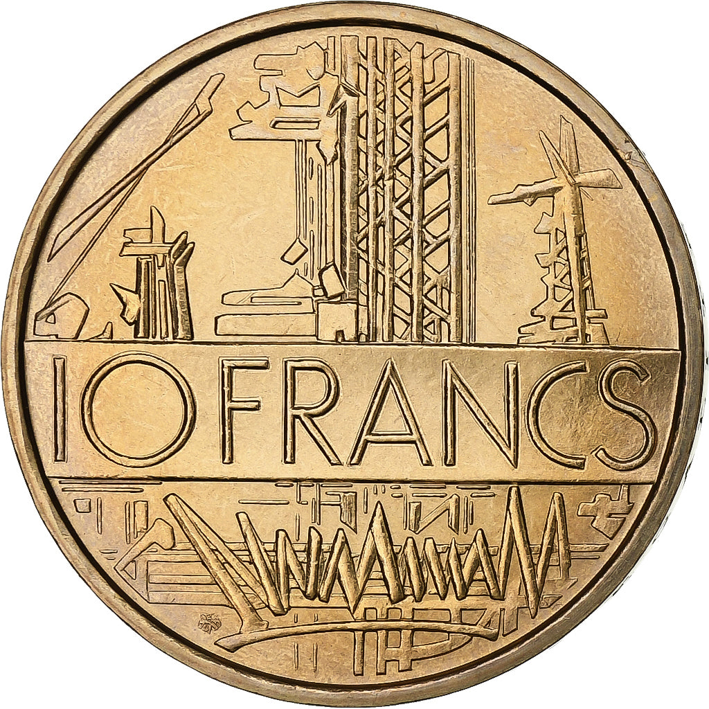 France, 10 Francs, Mathieu, 1979, FDC, tranche B, Nickel-brass, MS(65-70)