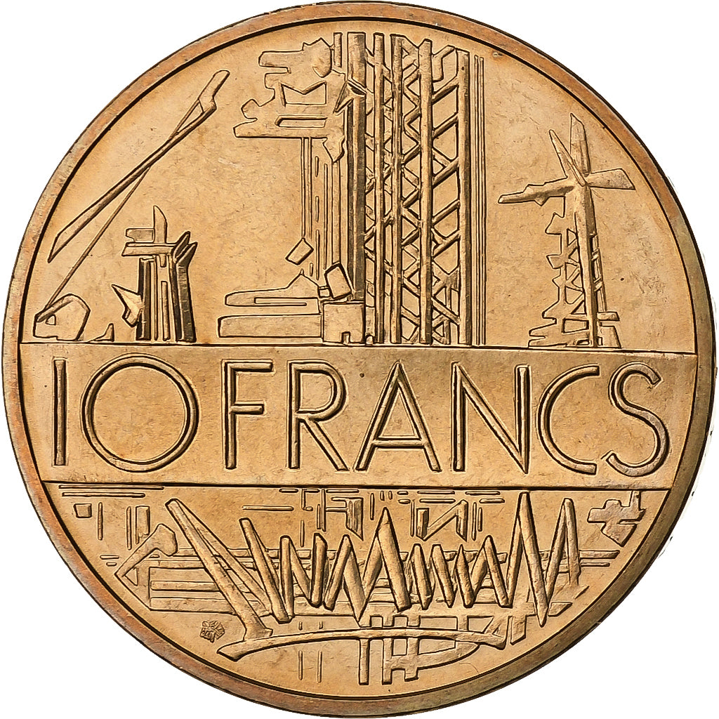Frankreich, 10 Francs, Mathieu, 1984, FDC, tranche A, Nickel-brass, STGL