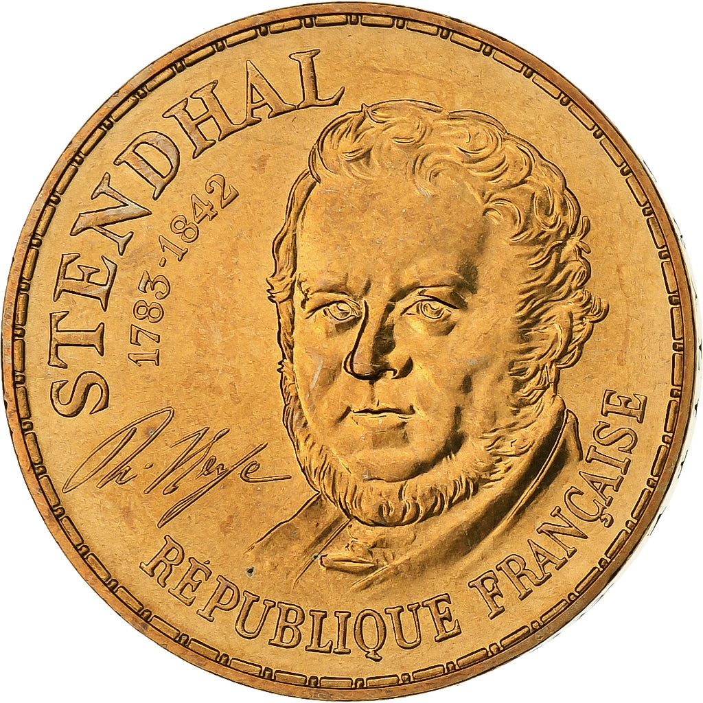 Francja, 10 Francs, Stendhal, 1983, Paris, Tranche B, Nikiel-Brąz, MS(65-70)