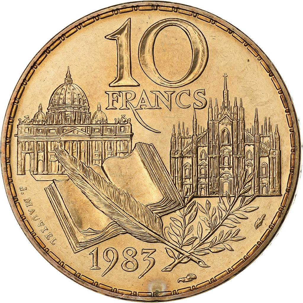 Frankreich, 10 Francs, Stendhal, 1983, Monnaie de Paris, série FDC, Tranche A