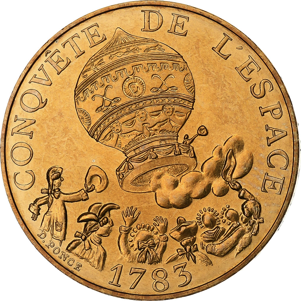 Francia, 10 Francs, La conquête, 1983, Paris, Tranche A, Nichel-bronzo, FDC