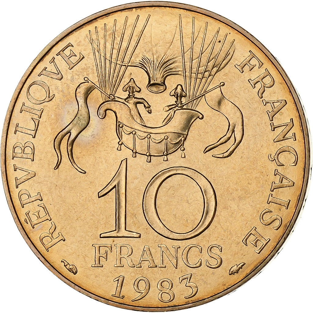 France, 10 Francs, La conquête, 1983, Paris, Tranche A, Nickel-Bronze, FDC