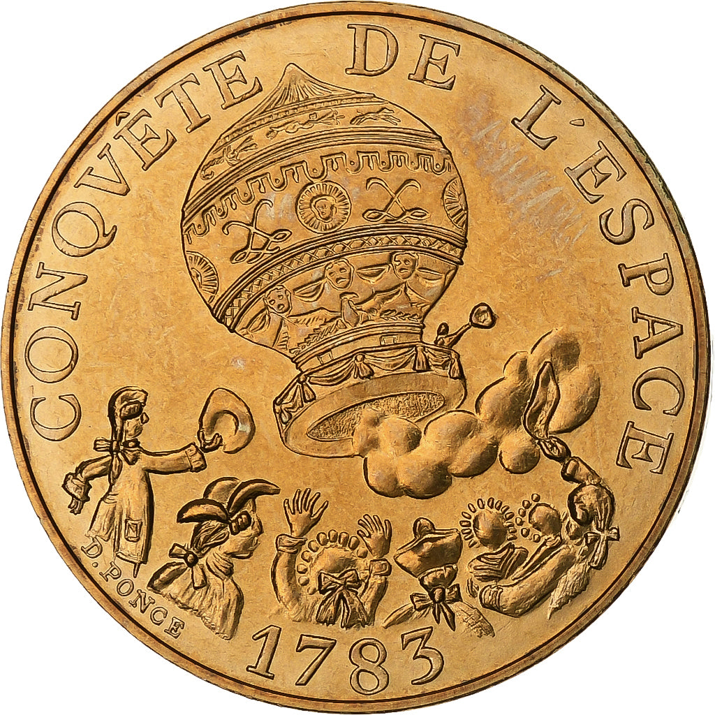 France, 10 Francs, La conquête, 1983, Paris, Tranche A, Nickel-Bronze