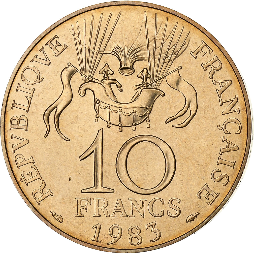 France, 10 Francs, La conquête, 1983, Paris, Tranche A, Nickel-Bronze