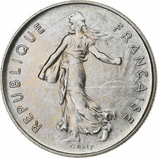 Francja, 5 Francs, Semeuse, 1975, Paris, série FDC, Nikiel powlekany miedzią i