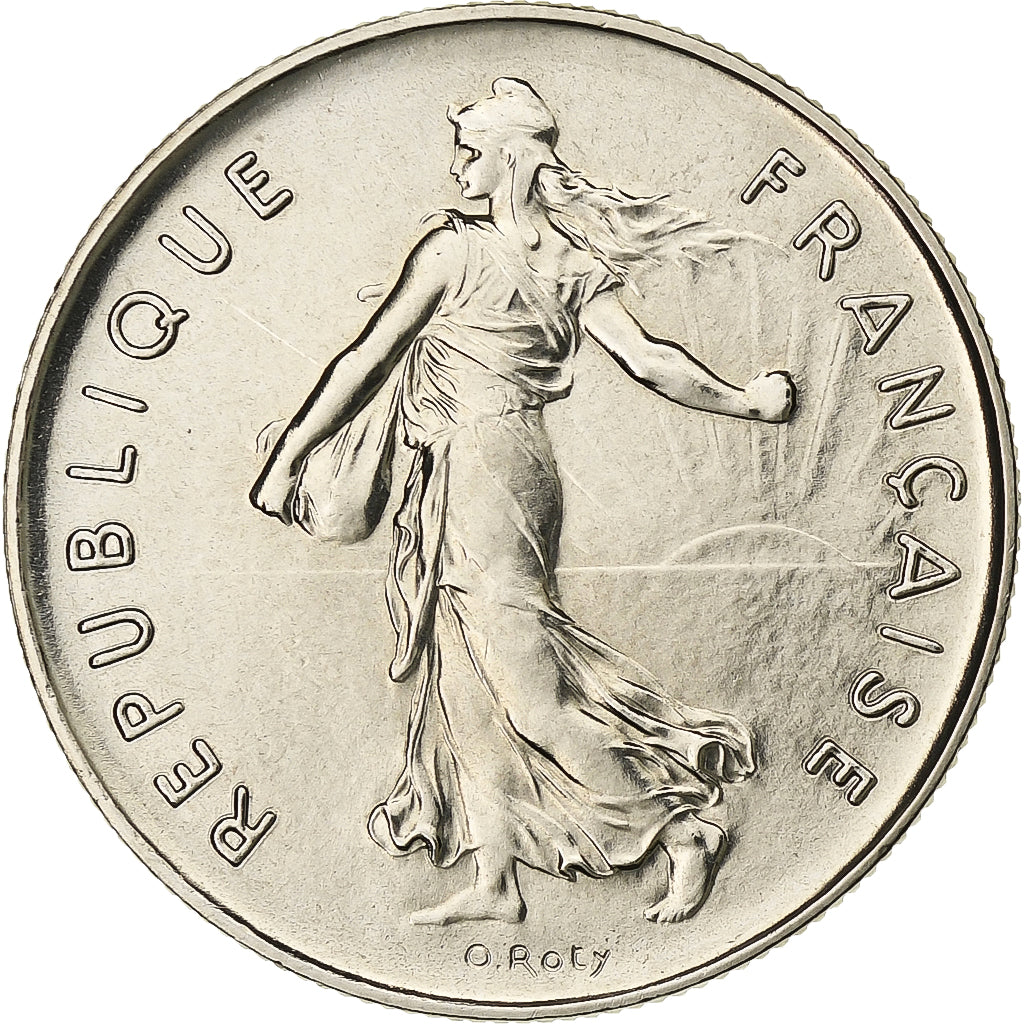 Francia, 5 Francs, Semeuse, 1976, Paris, série FDC, Rame-nichel, FDC