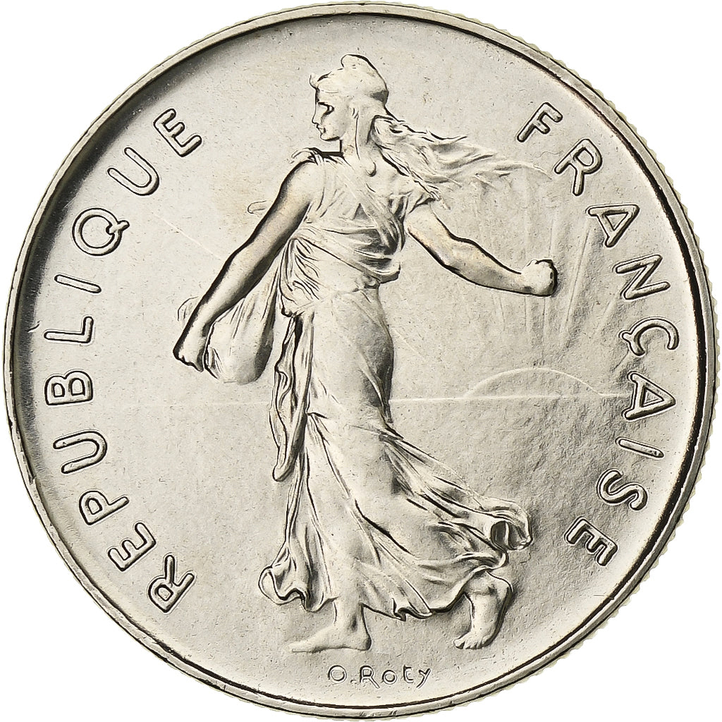 Francia, 5 Francs, Semeuse, 1976, Paris, série FDC, Rame-nichel, FDC