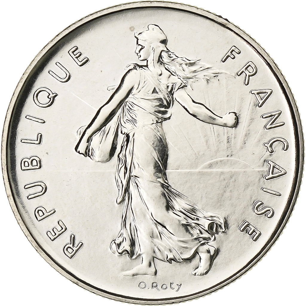 Francja, 5 Francs, Semeuse, 1982, Paris, série FDC, Nikiel powlekany miedzią i
