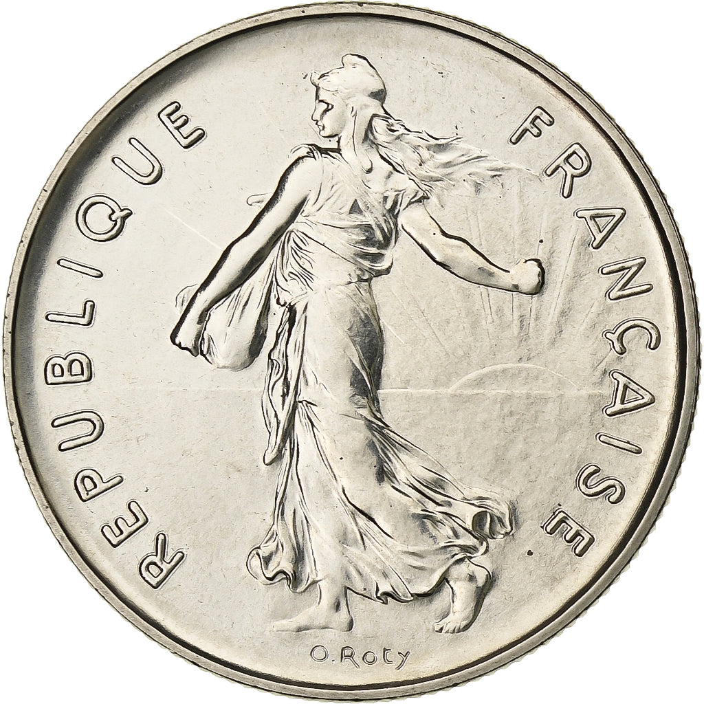 França, 5 Francs, Semeuse, 1983, Paris, FDC, Cobre-Níquel Revestido a Níquel