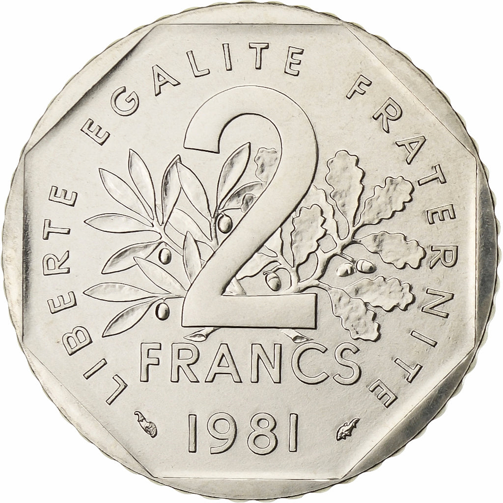 Moneta, Francia, Semeuse, 2 Francs, 1981, Paris, série FDC, FDC, Nichel