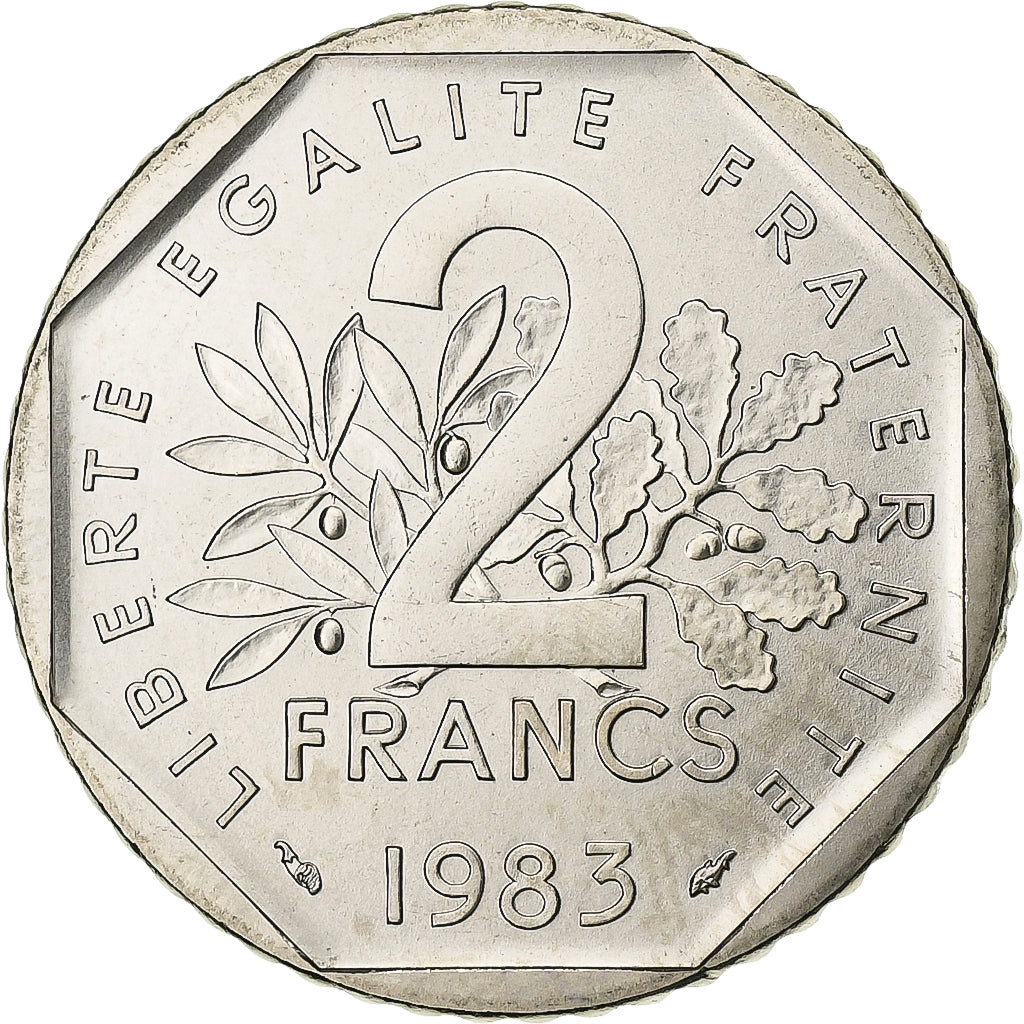 Moneta, Francja, Semeuse, 2 Francs, 1983, Paris, MS(65-70), Nikiel, KM:942.1