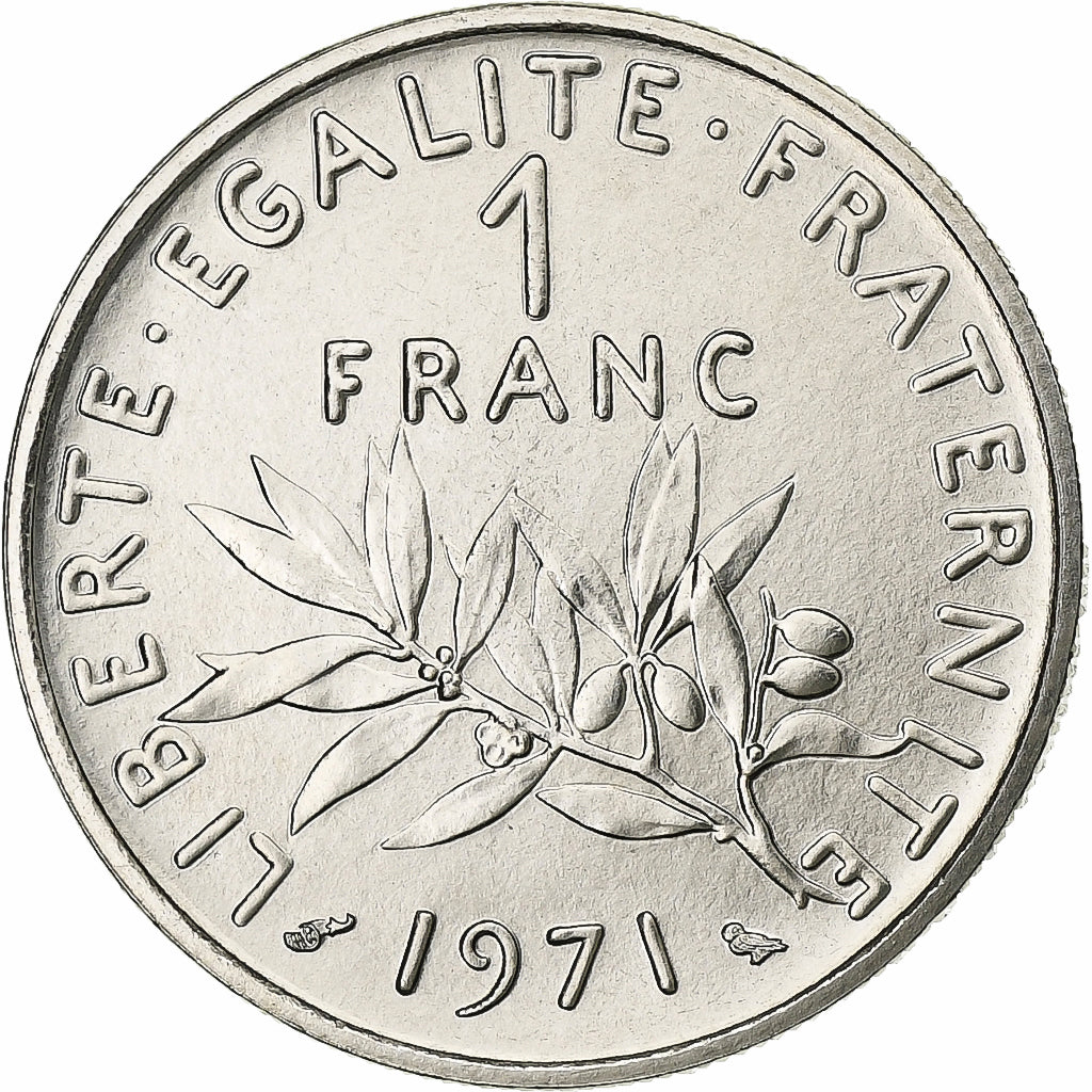 Frankrijk, Franc, Semeuse, 1971, Paris, FDC, Nickel, FDC, Gadoury:474, KM:925.1