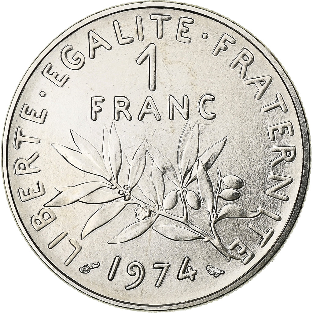 Francja, Franc, Semeuse, 1974, Monnaie de Paris, série FDC, Nikiel, MS(65-70)
