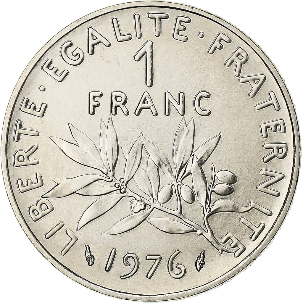 Francja, Franc, Semeuse, 1976, Paris, série FDC, Nikiel, MS(65-70)