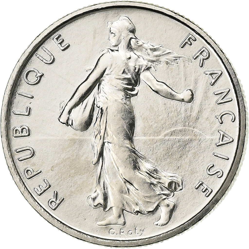 França, 1/2 Franc, Semeuse, 1971, Paris, FDC, Níquel, MS(65-70), Gadoury:429