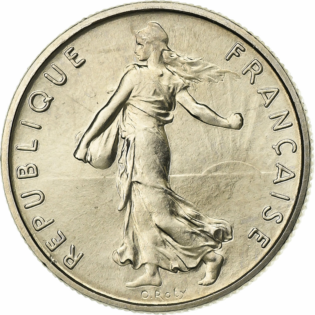 Francja, 1/2 Franc, Semeuse, 1973, Paris, série FDC, Nikiel, MS(65-70)