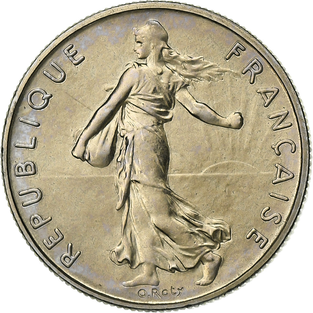 France, 1/2 Franc, Semeuse, 1975, Paris, FDC, Nickel, FDC, Gadoury:429, KM:931.1