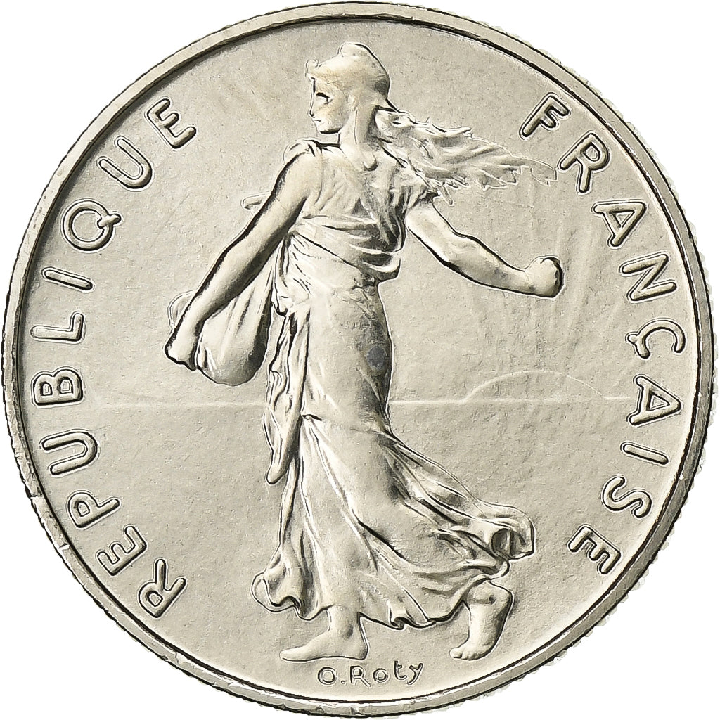 Francja, Semeuse, 1/2 Franc, 1976, Paris, série FDC, MS(65-70), Nikiel
