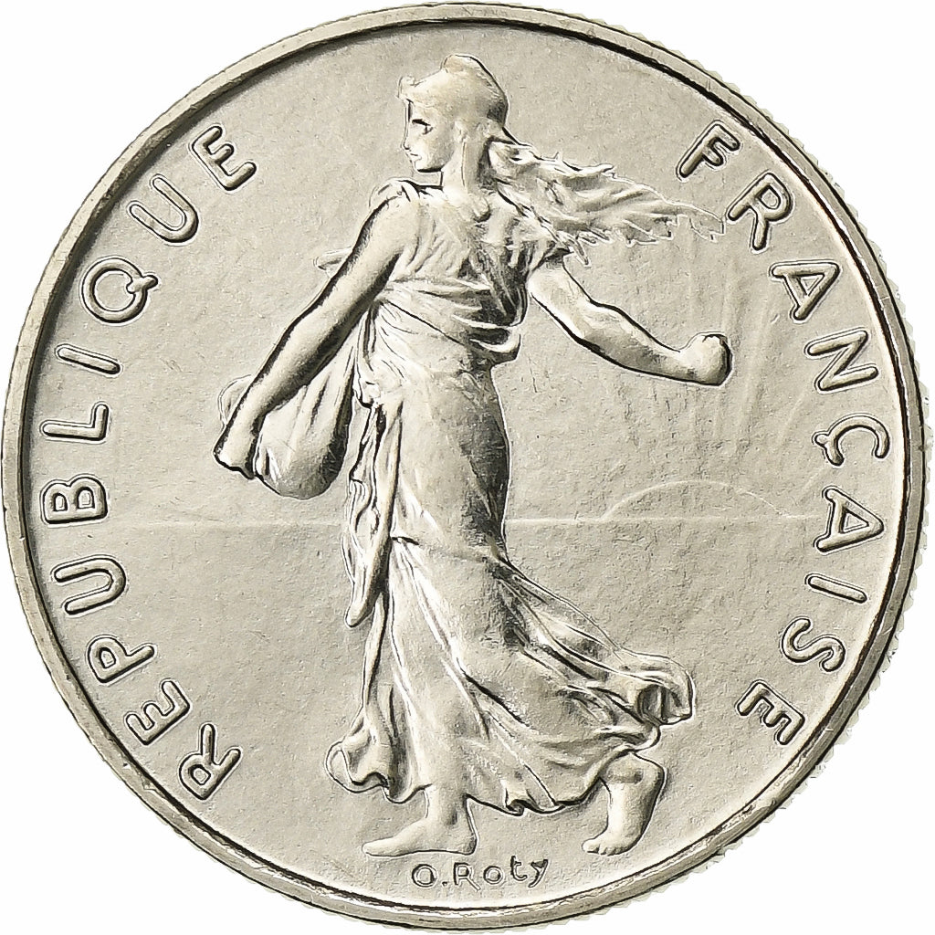 France, 1/2 Franc, Semeuse, 1976, Paris, FDC, Nickel, MS(65-70), Gadoury:429