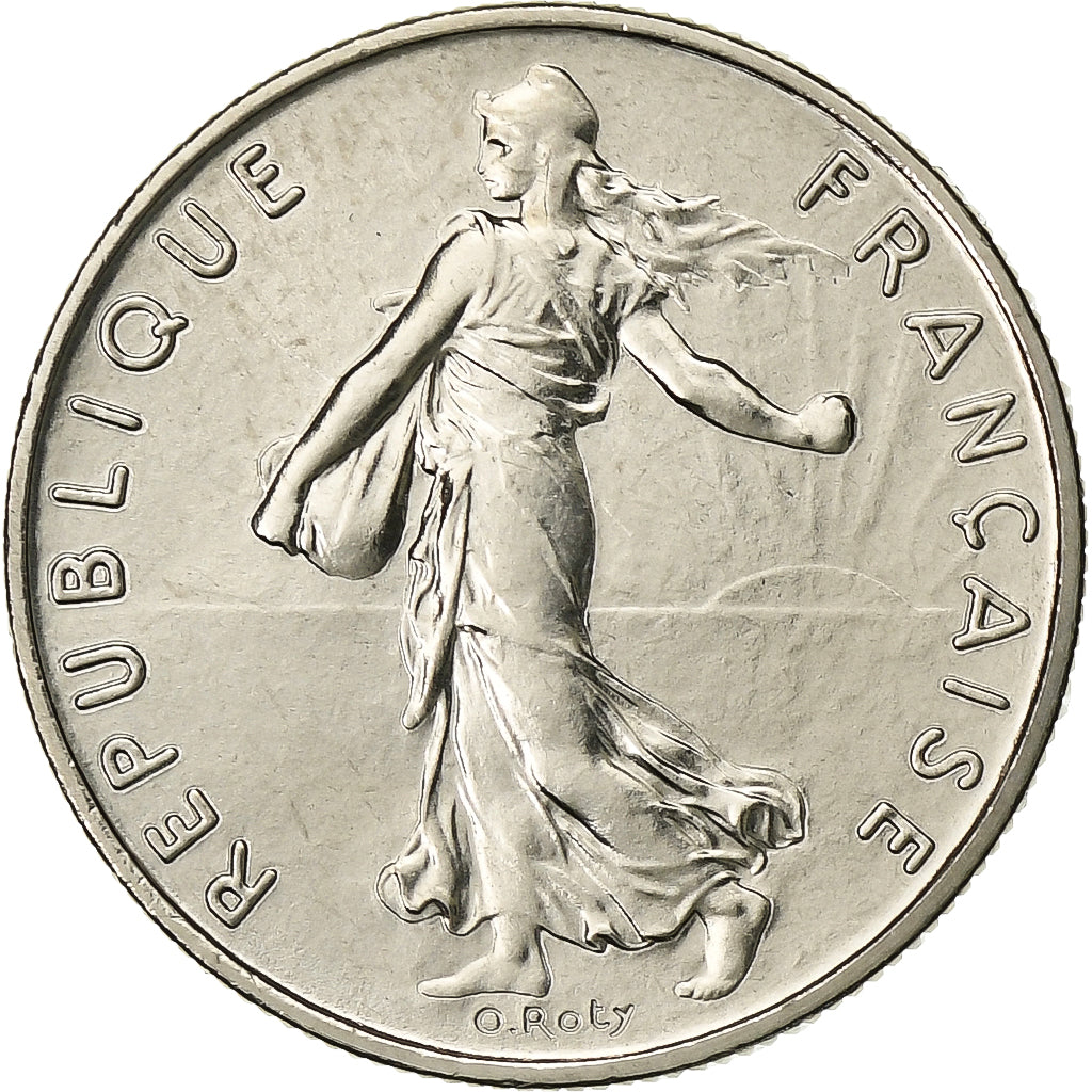 France, 1/2 Franc, Semeuse, 1977, Paris, FDC, Nickel, MS(65-70), Gadoury:429