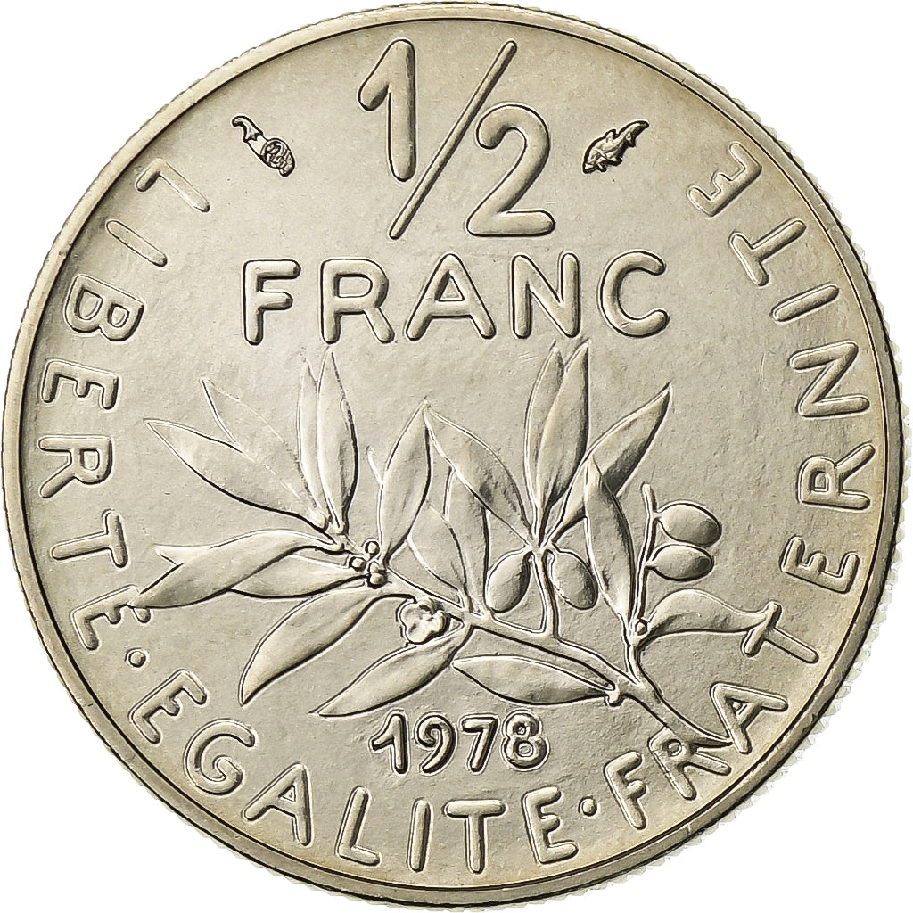 France, 1/2 Franc, Semeuse, 1978, Monnaie de Paris, série FDC, Nickel