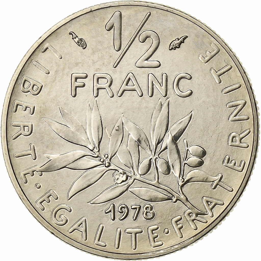 Francia, 1/2 Franc, Semeuse, 1978, Monnaie de Paris, FDC, Níquel, FDC
