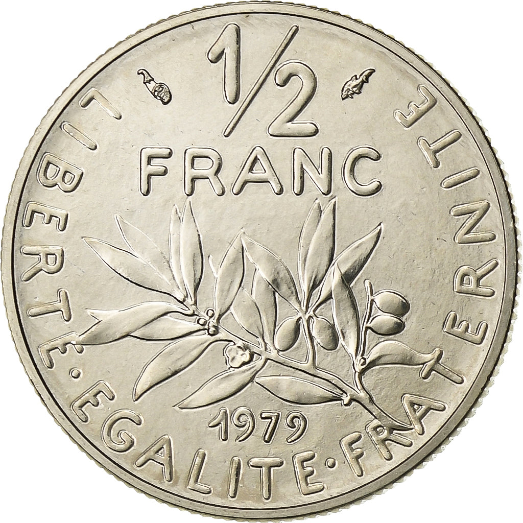 Francia, 1/2 Franc, Semeuse, 1979, Monnaie de Paris, FDC, Níquel, FDC