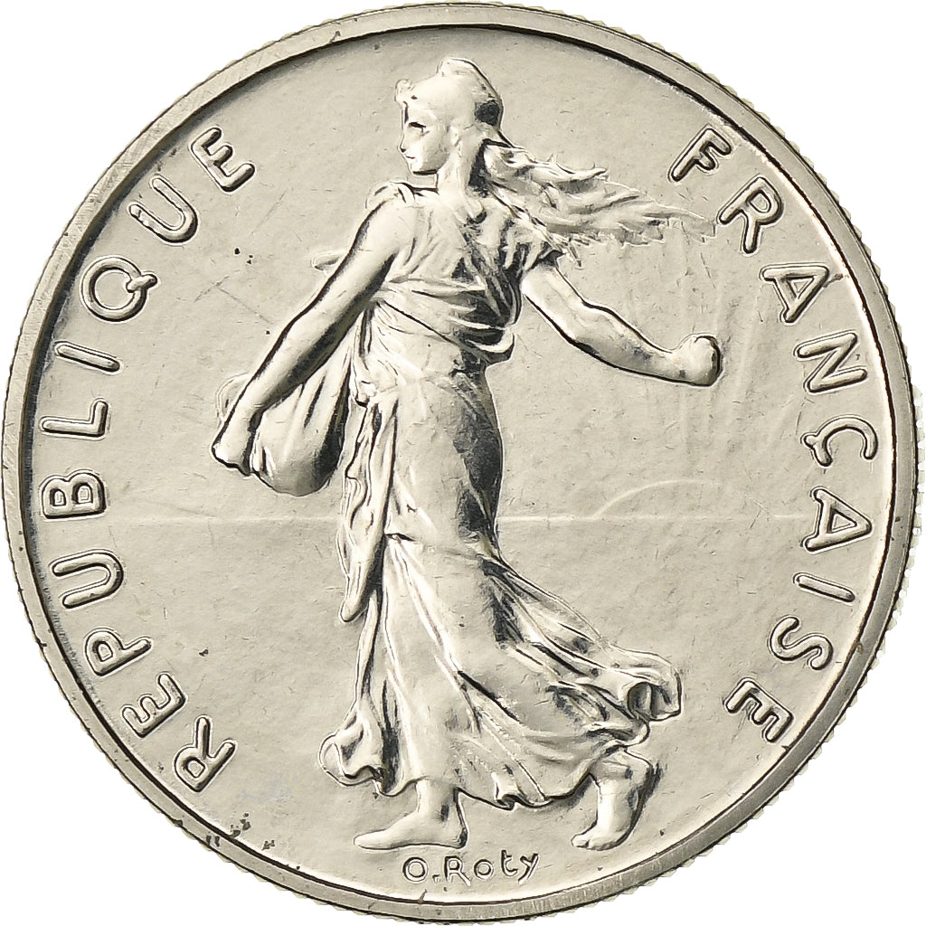 Francja, 1/2 Franc, Semeuse, 1983, Paris, Nikiel, MS(65-70), Gadoury:429