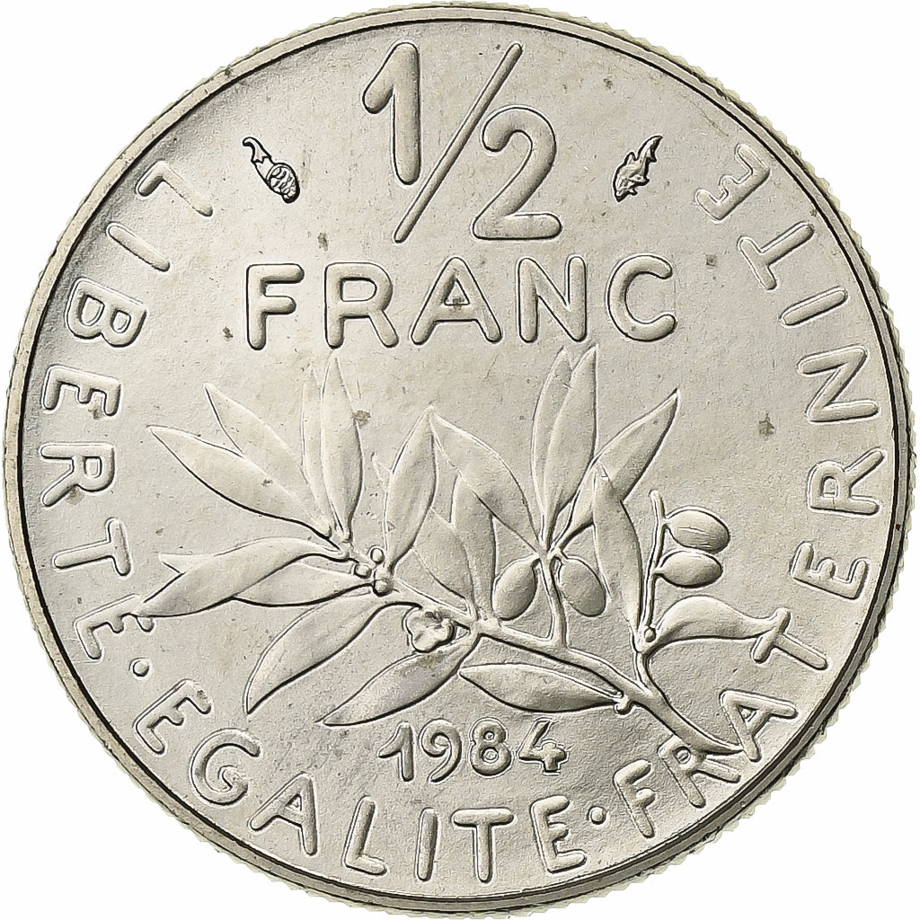 France, 1/2 Franc, Semeuse, 1984, Paris, série FDC, Nickel, MS(65-70)
