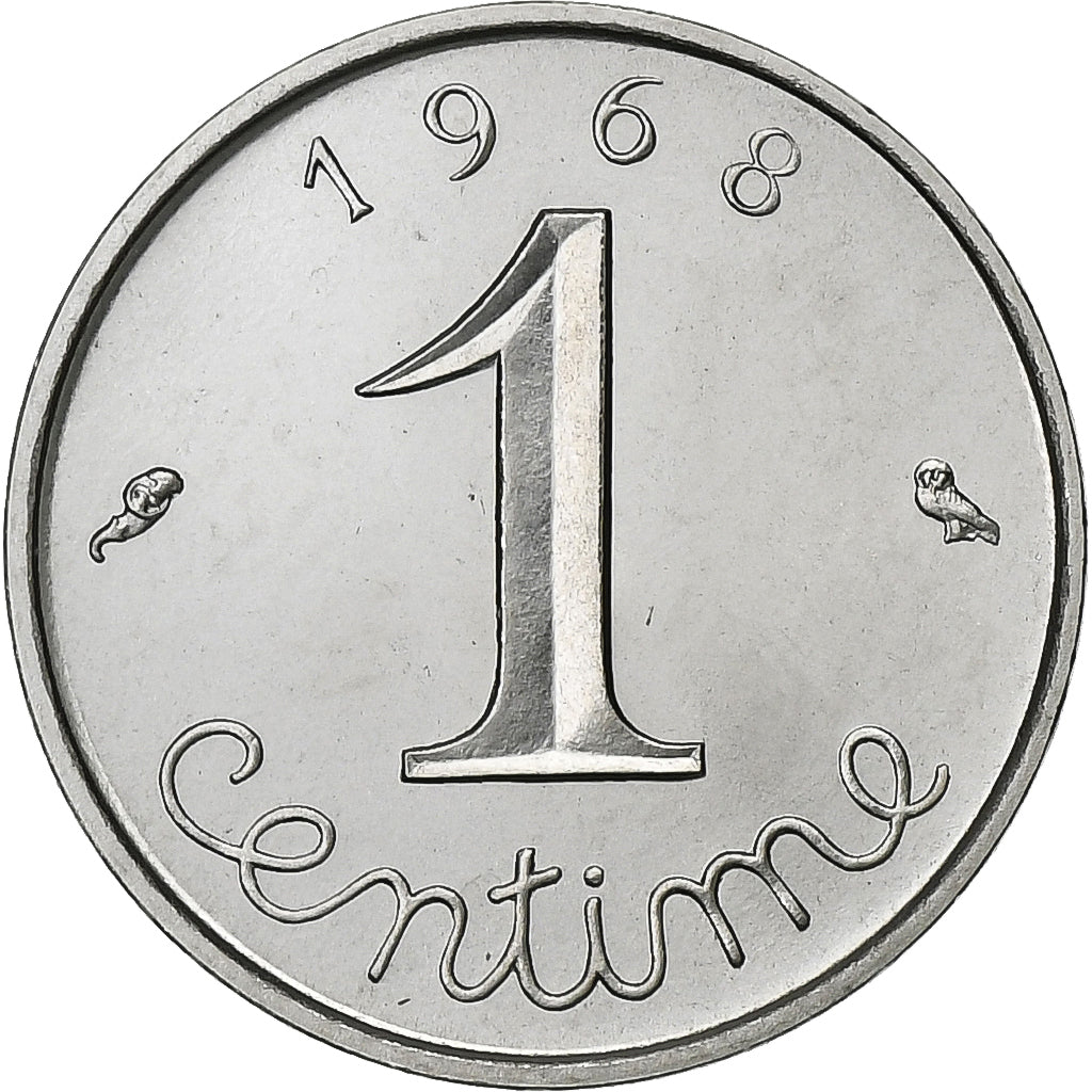France, Centime, Épi, 1968, Paris, FDC, Stainless Steel, MS(65-70), Gadoury:91