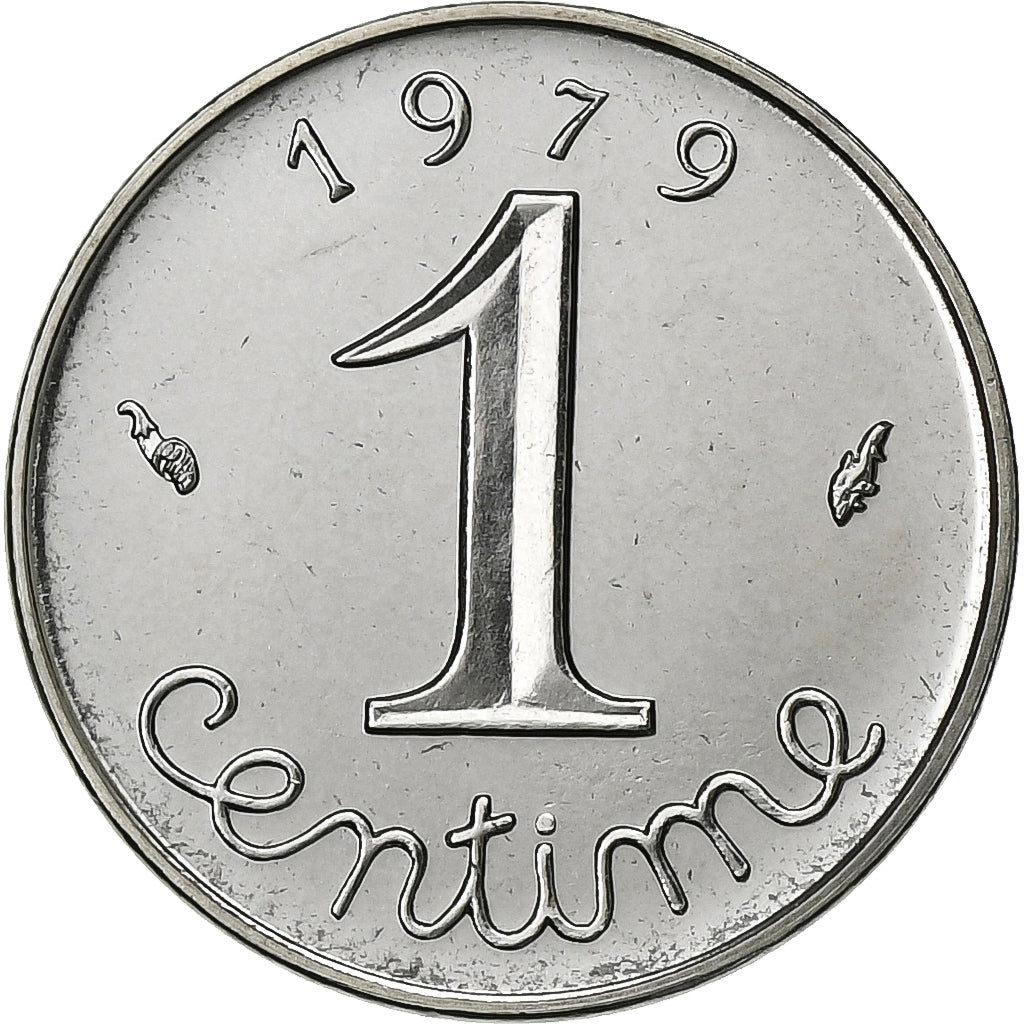 France, Centime, Épi, 1979, Paris, série FDC, Stainless Steel, MS(65-70)