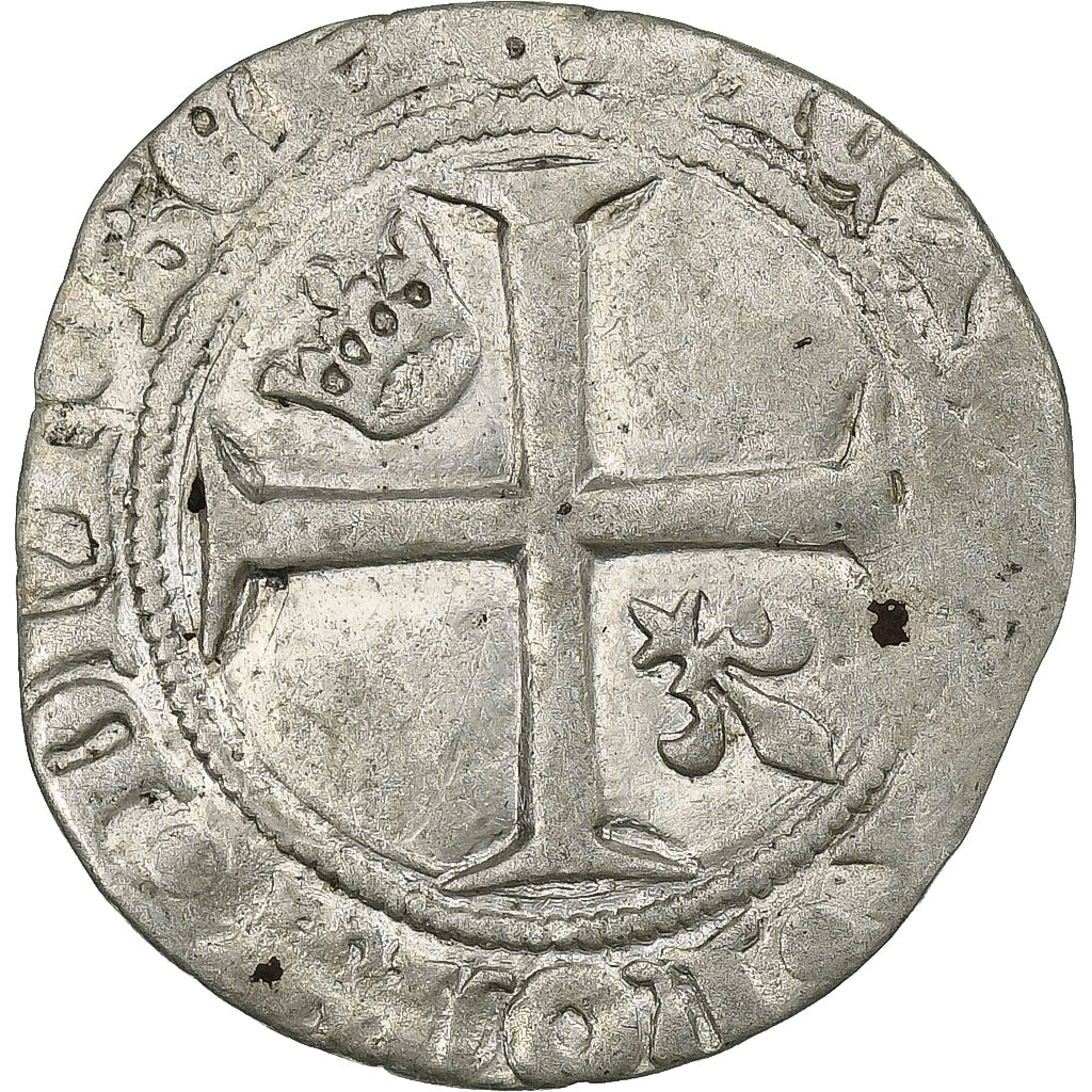 França, Charles VI, 1/2 Guénar, 1388-1389, Lingote, VF(30-35), Duplessy:378A