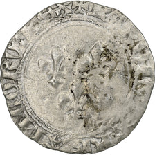 France, Charles VII, Blanc aux trois lis, 1423-1461, Poitiers, Billon