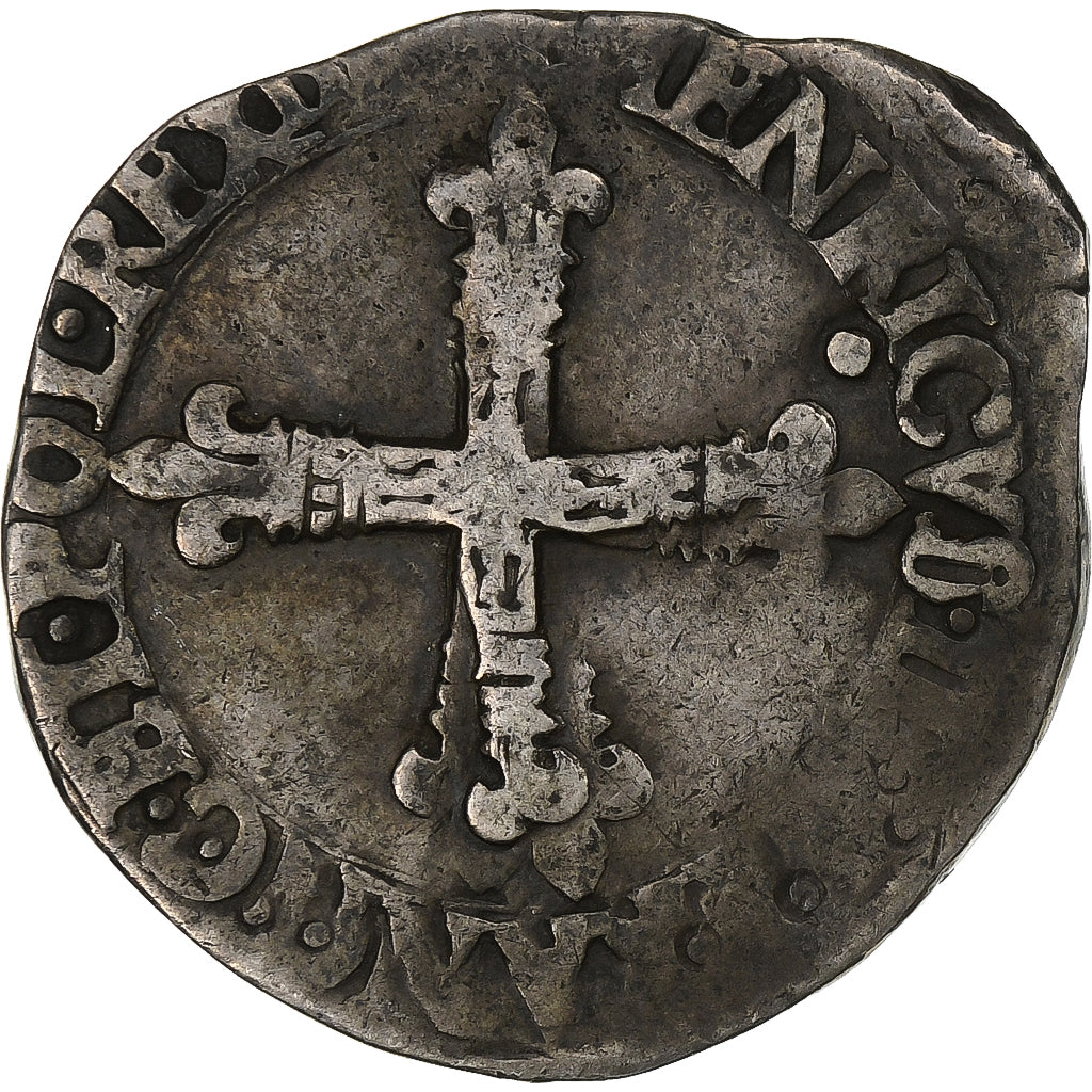 Francia, Henri III, 1/4 Ecu, Uncertain date, Nantes, Argento, MB