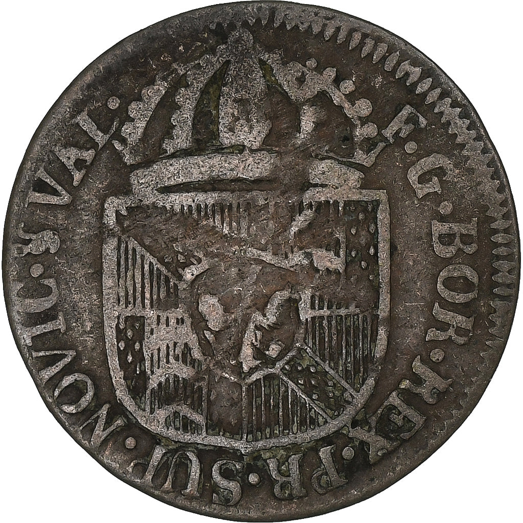 Principality of Neuchâtel, 1/2 Batzen, 1792, Vellón, BC+