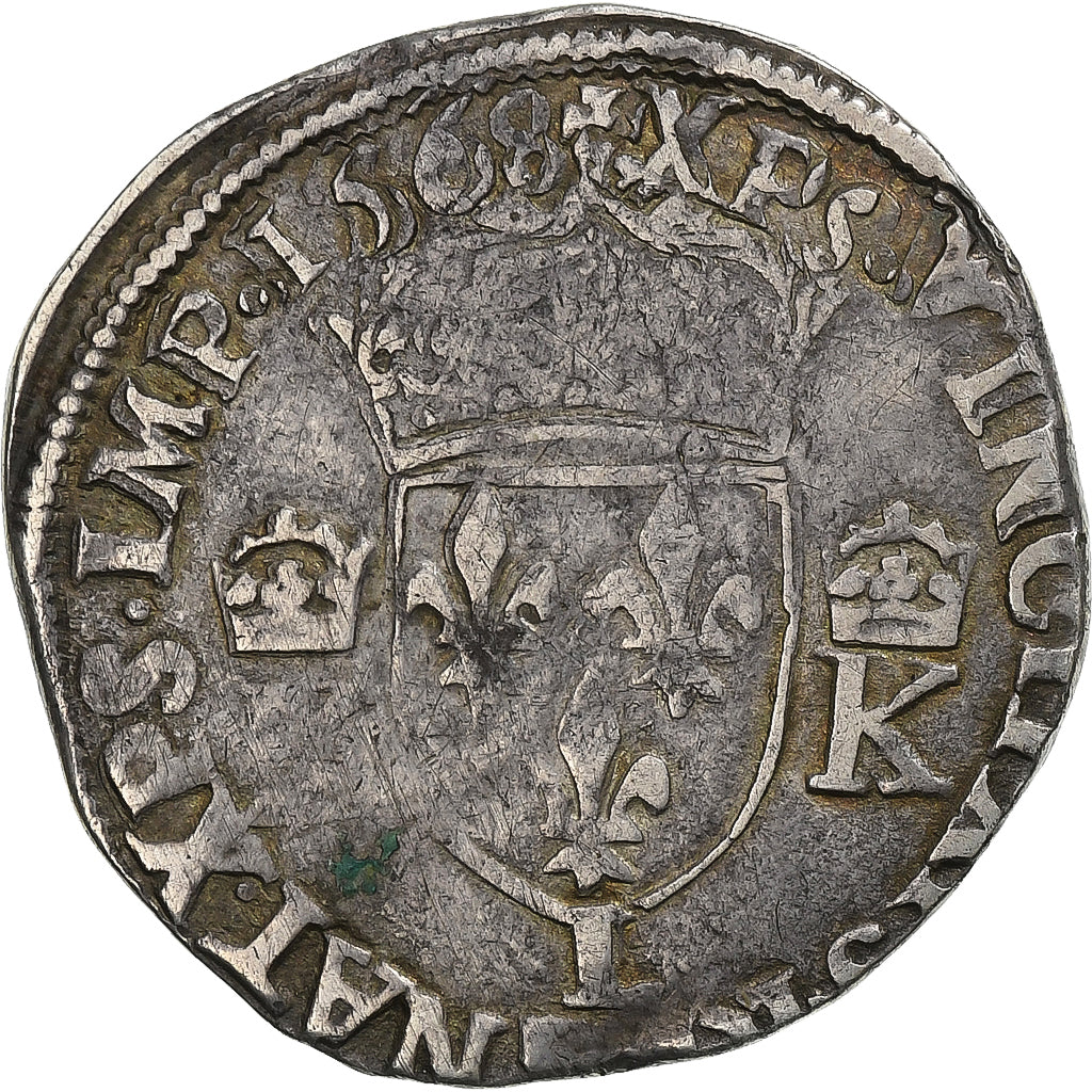 France, Charles IX, Teston, 1568, Bayonne, Silver, VF(30-35), Gadoury:431