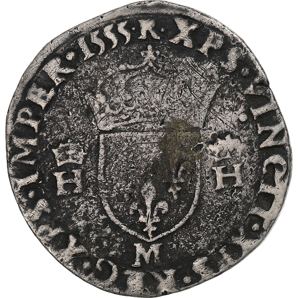 France, Henri II, Teston, 1555, Toulouse, Contemporary forgery, Silver